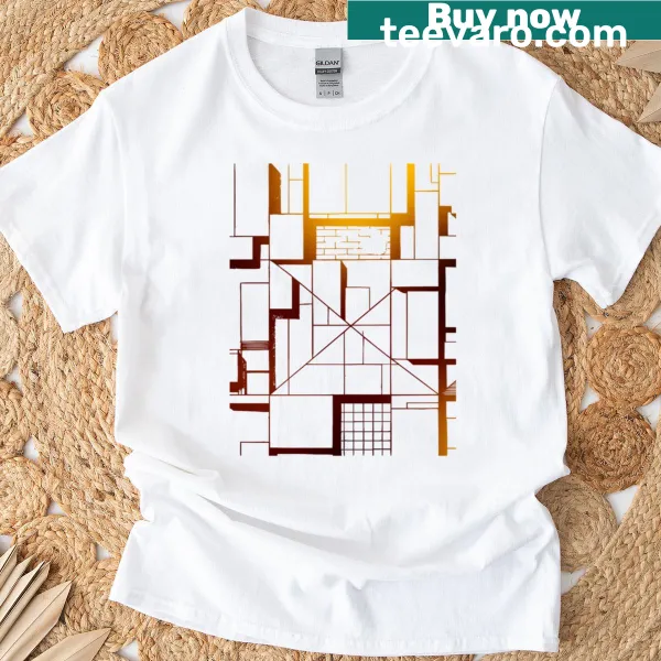 Abstract typography T-shirt exploring complexity and space themes