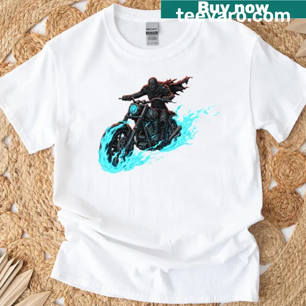 T-shirt featuring Ghost Rider motorcycle illustration