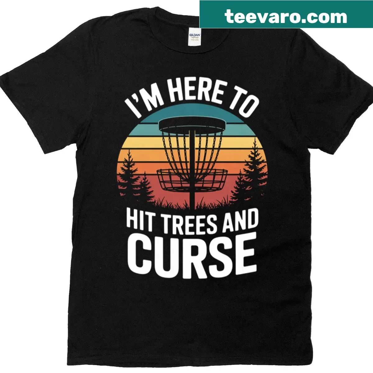 Funny disc golf T-shirt with a sarcastic text design. — on a men's t-shirt