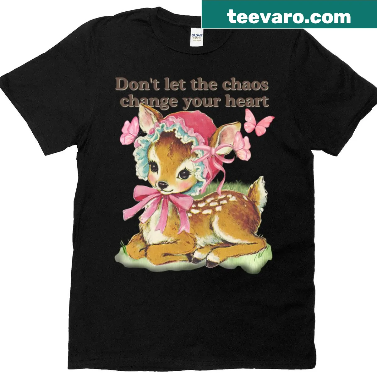 Vintage deer t-shirt with inspirational quote — on a men's t-shirt