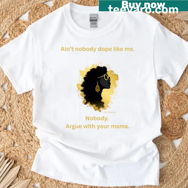 Stylish t-shirt with the phrase about a dope woman and long hair
