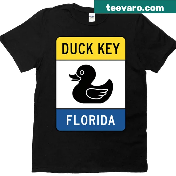 Road sign design T-shirt featuring Duck Key Florida.
