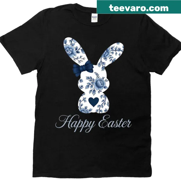 Charming floral bunny design on an Easter T-shirt for kids