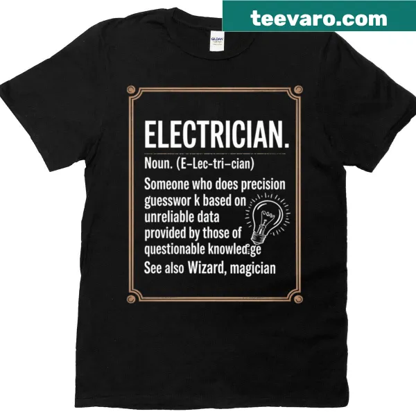 Electrician definition T-shirt for graduates with typography design