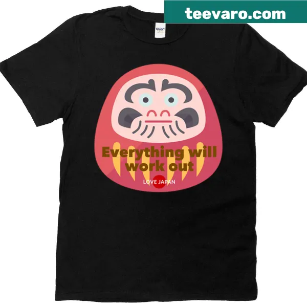 Inspirational T-shirt with a Japanese Daruma doll graphic
