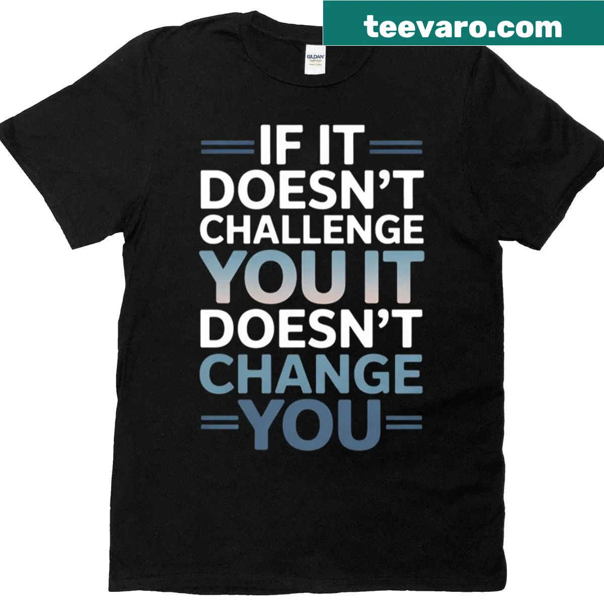 Inspirational fitness shirt with motivational quote design — on a men's t-shirt