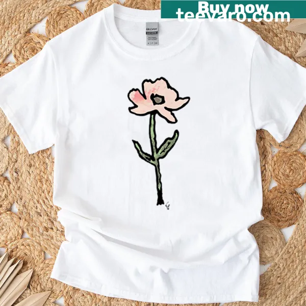 T-shirt featuring illustration of flowering heights and blooms