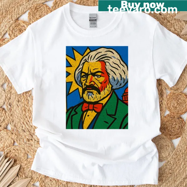 T-shirt featuring an illustration of Frederick Douglass