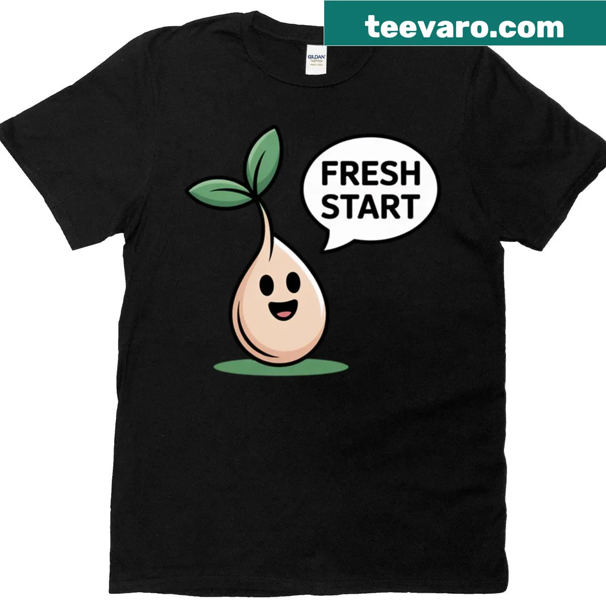 Motivational food-themed shirt with fresh spring design — on a men's t-shirt