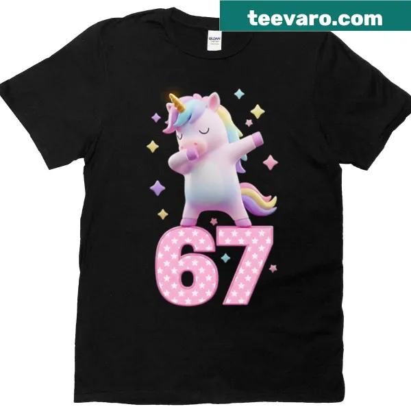 Kawaii dab unicorn graphic T-shirt with a fun design