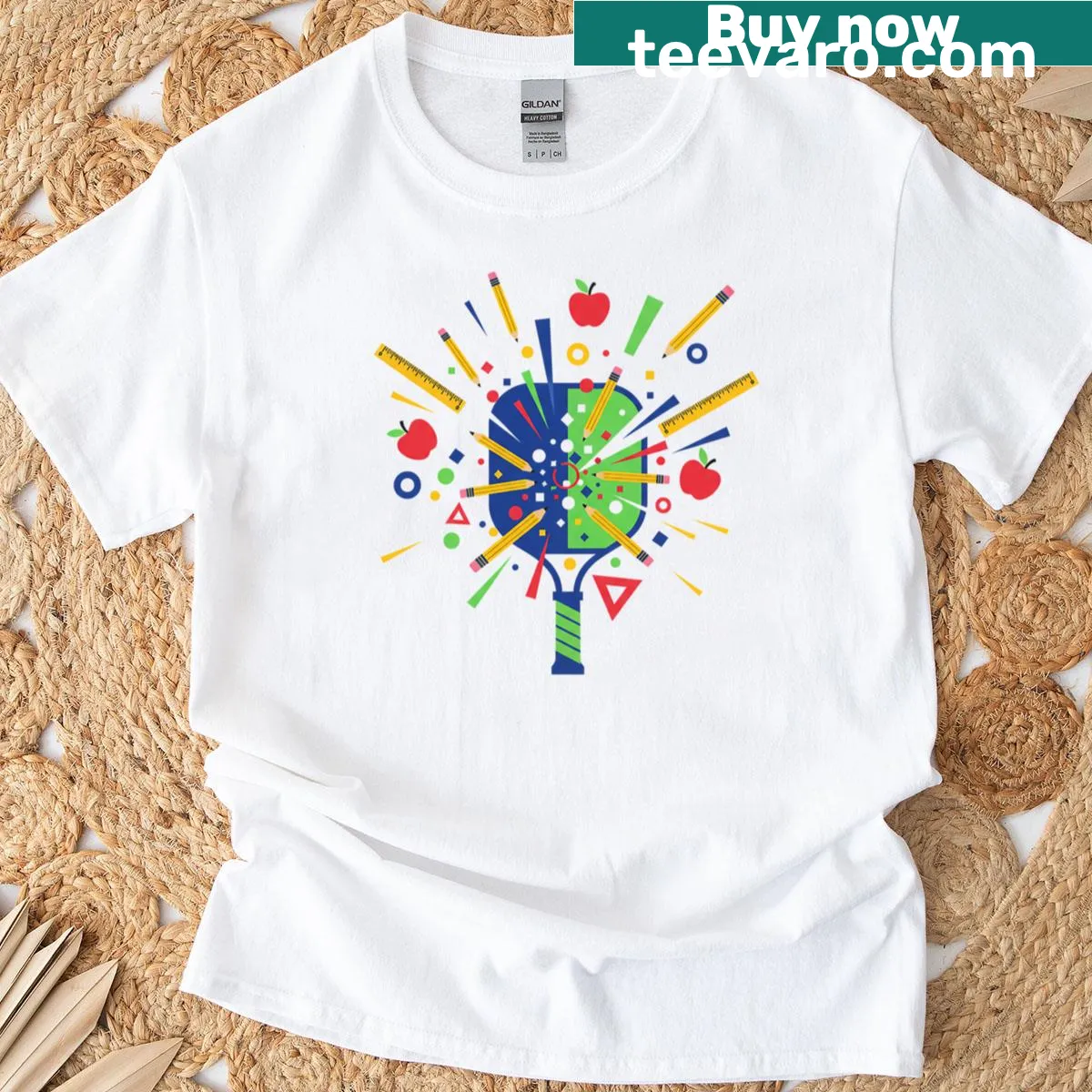 Humorous T-shirt for pickleball-loving educators — on a men's t-shirt