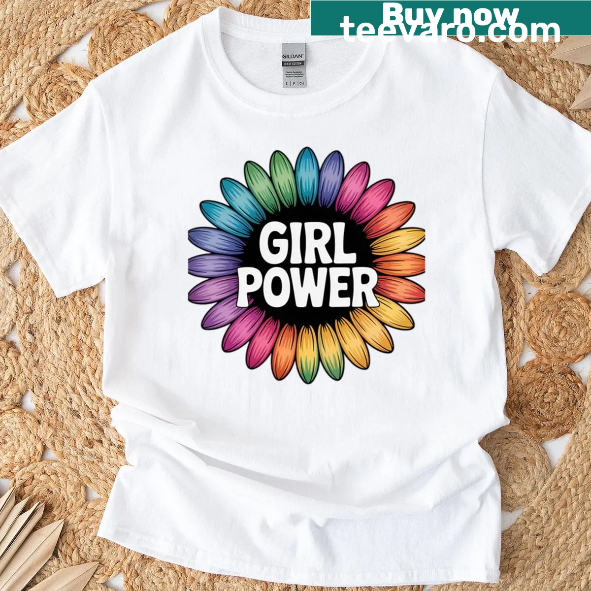 Flower design on vintage style tie-dye t-shirt for women — on a men's t-shirt