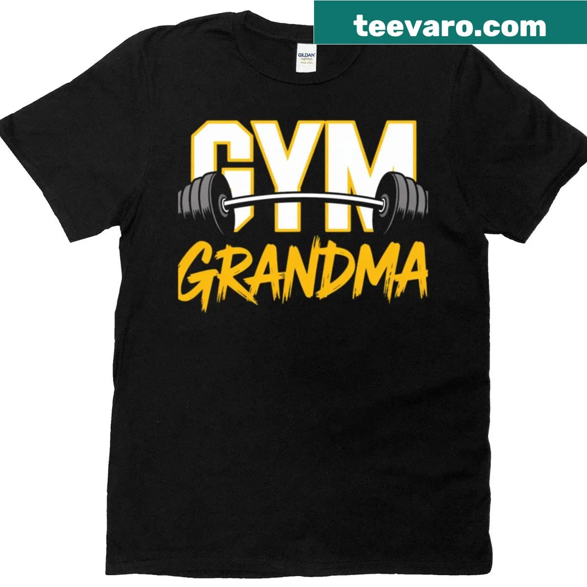 Gym Grandma t-shirt celebrating strength and fitness — on a men's t-shirt