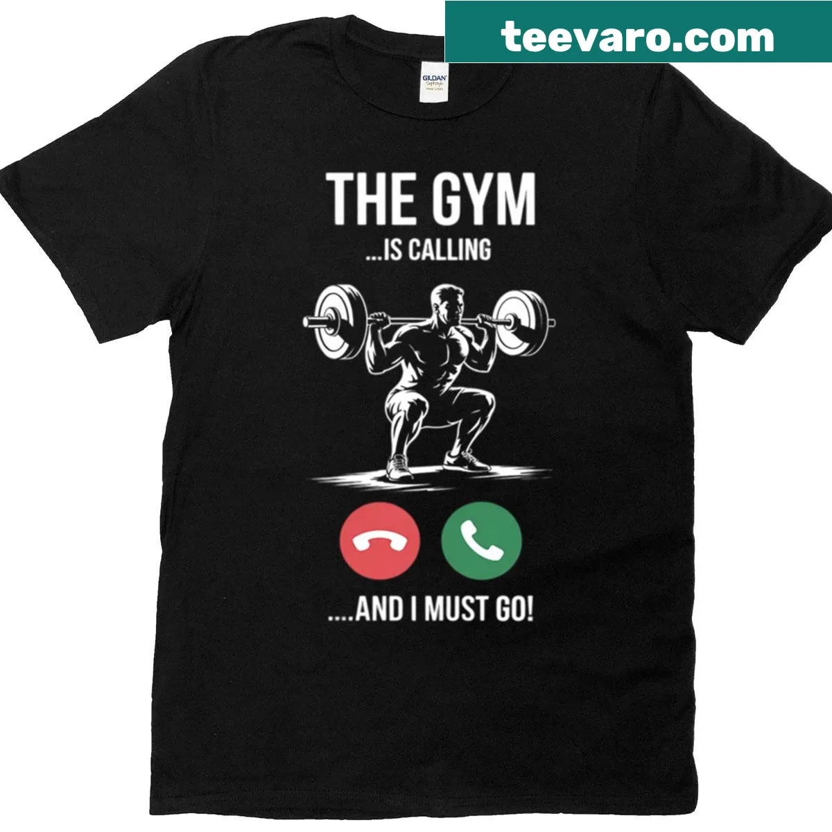 Inspirational gym t-shirt with motivational text — on a men's t-shirt