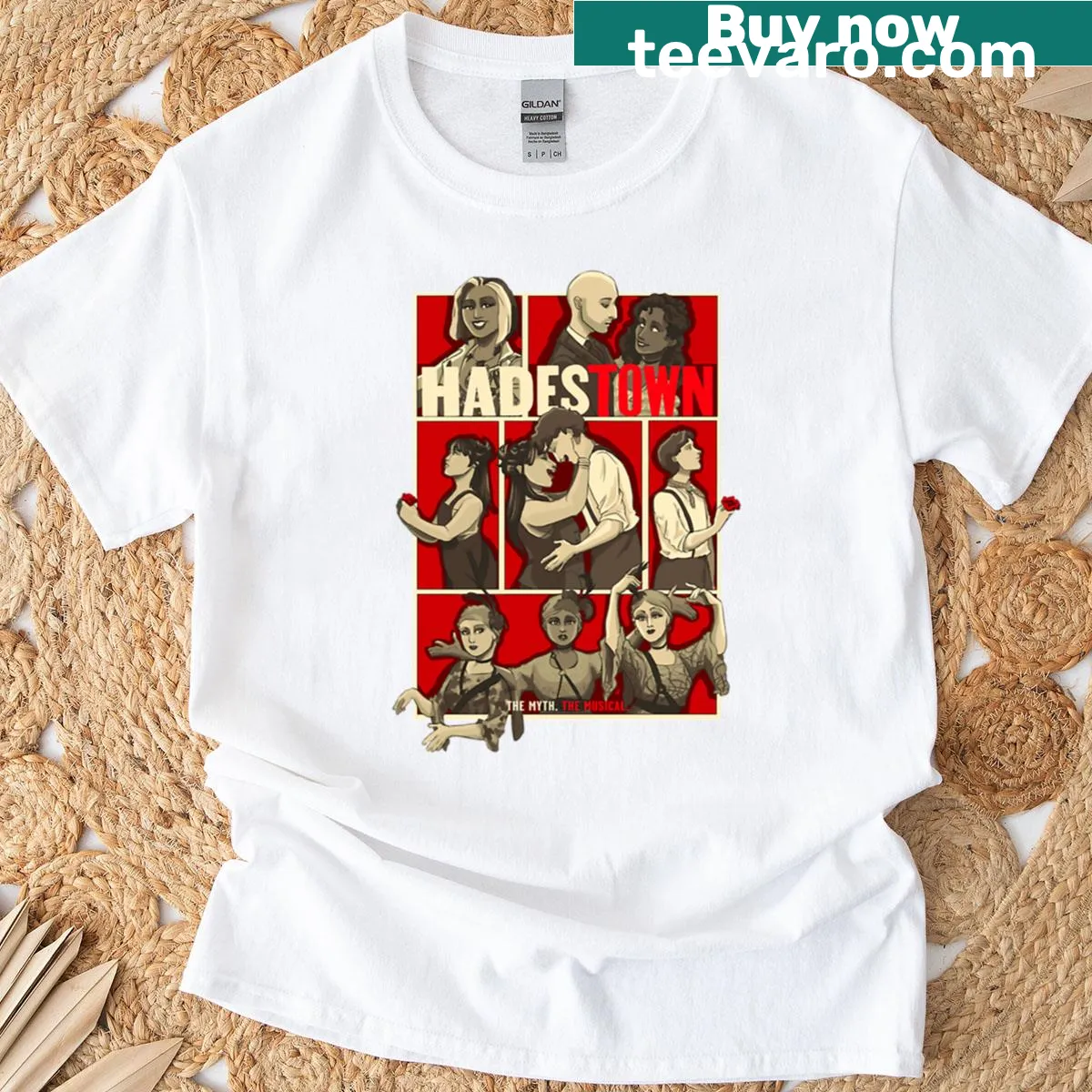Theatrical T-shirt inspired by Hadestown musical — on a men's t-shirt