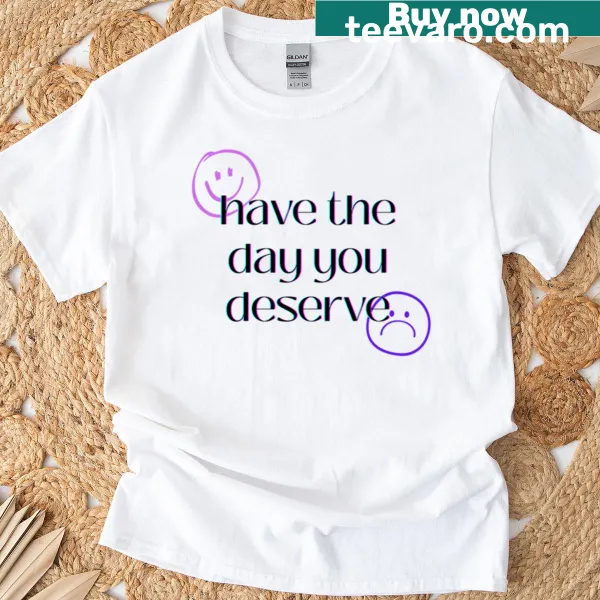 T-shirt with uplifting message in black font
