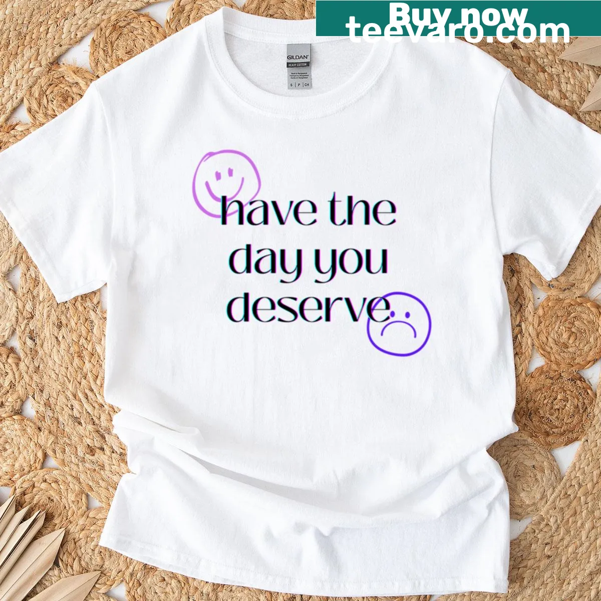 T-shirt with uplifting message in black font — on a men's t-shirt