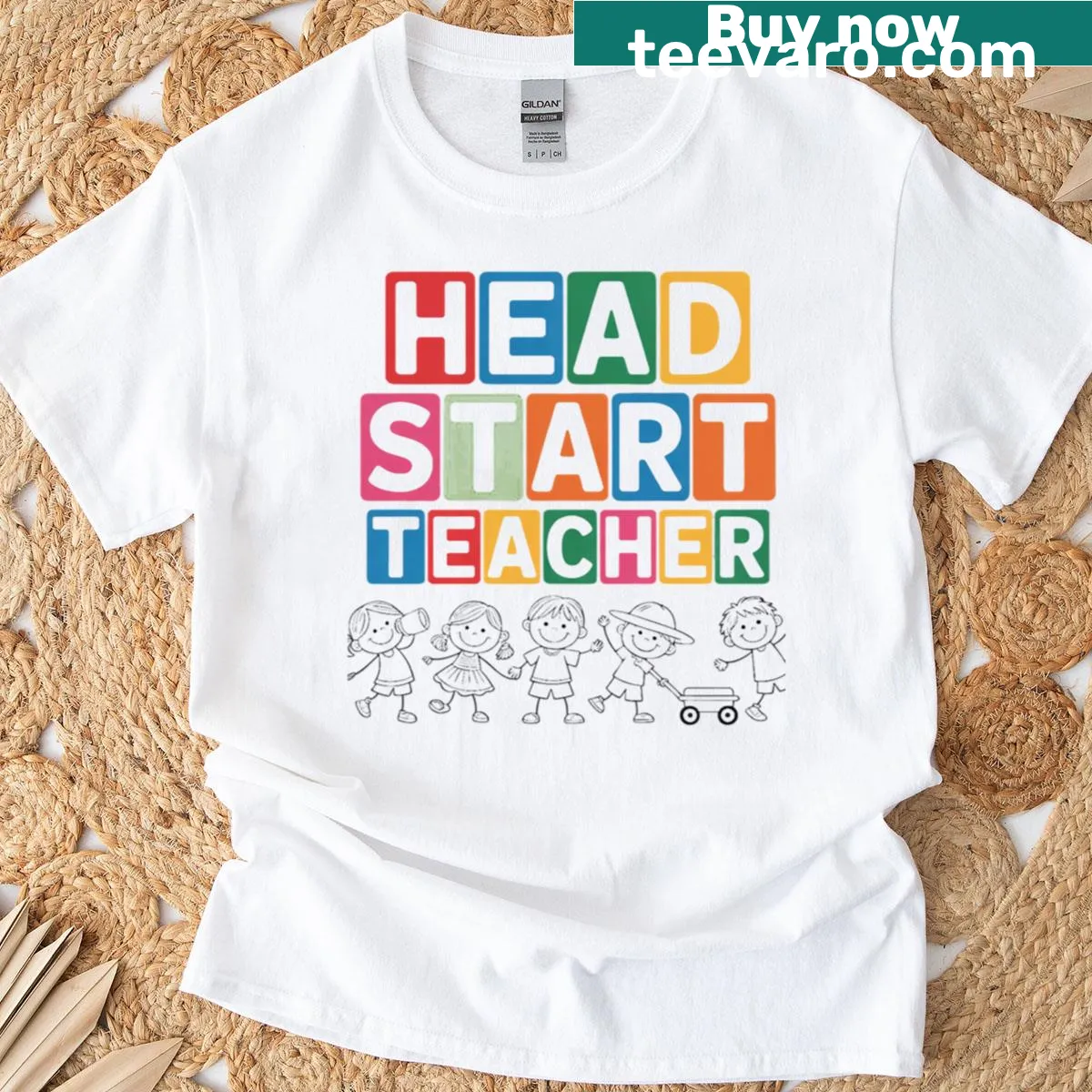 T-shirt featuring playful typography celebrating Head Start teachers — on a men's t-shirt