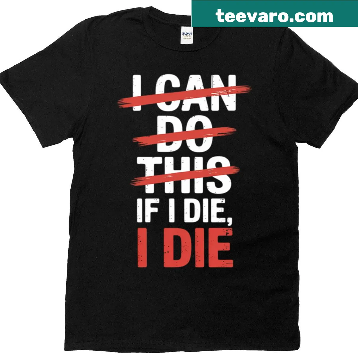 Edgy fitness T-shirt with a bold workout saying — on a men's t-shirt