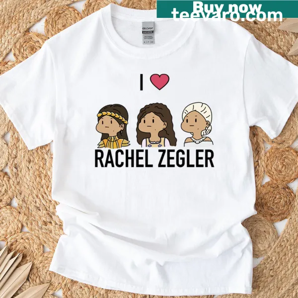 T-shirt displaying 'I Heart Rachel Zegler' with a heart icon.