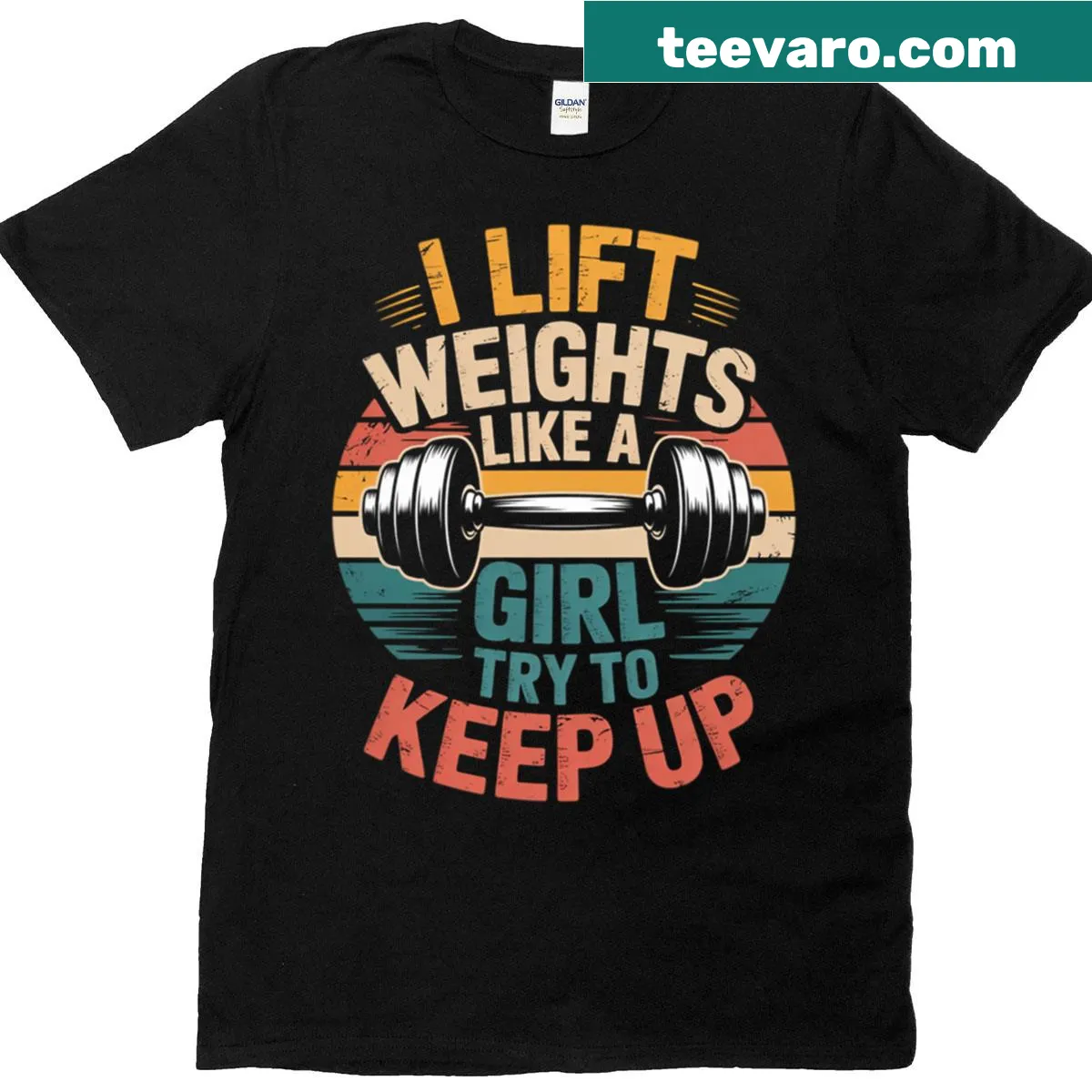 Empowering women's weightlifting shirt — on a men's t-shirt