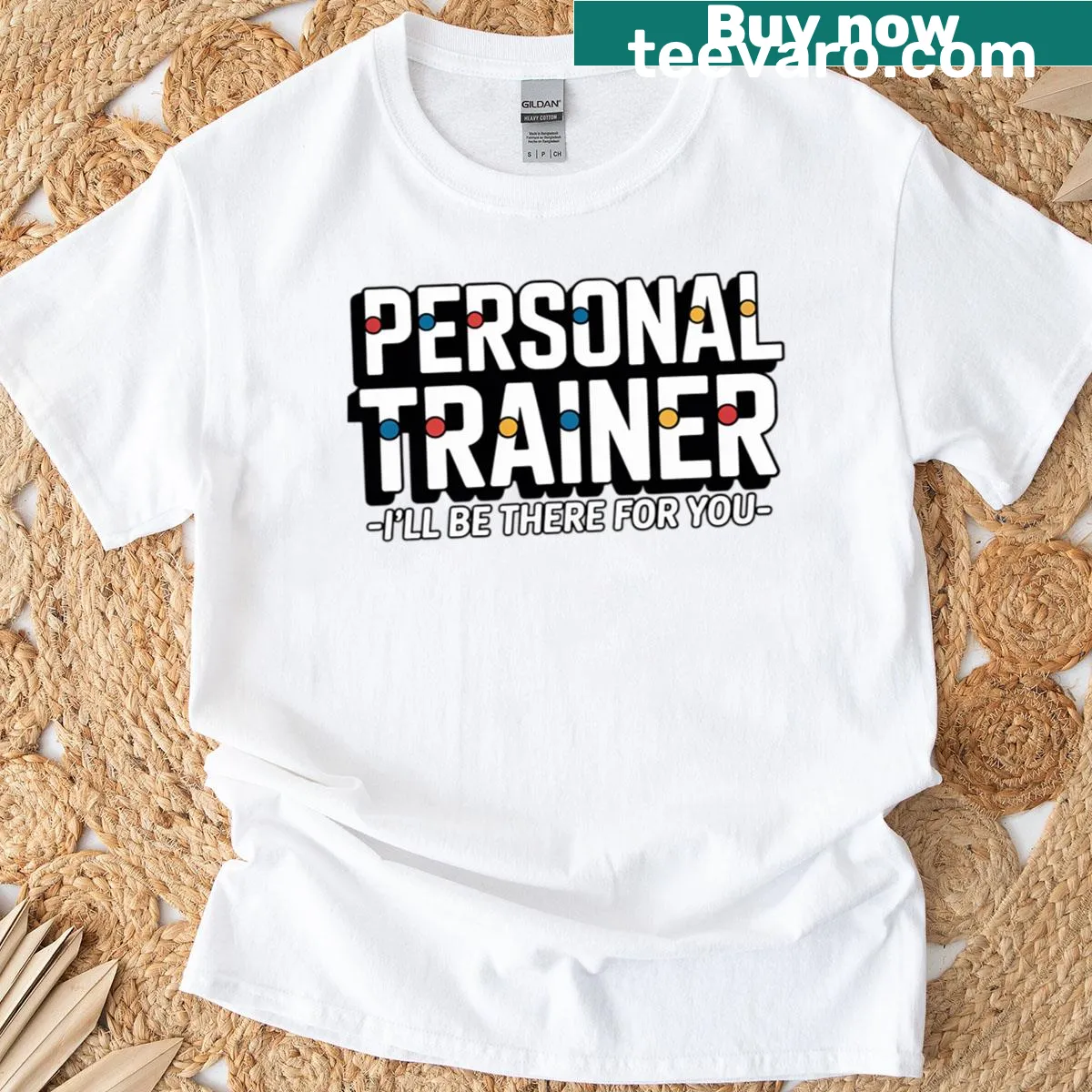 Fitness trainer t-shirt with 'I'll Be There For You' slogan — on a men's t-shirt
