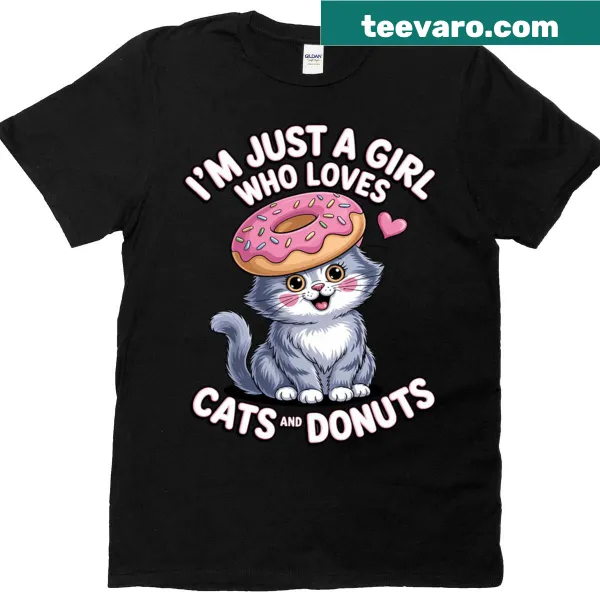 Cute t-shirt for donut and cat lovers