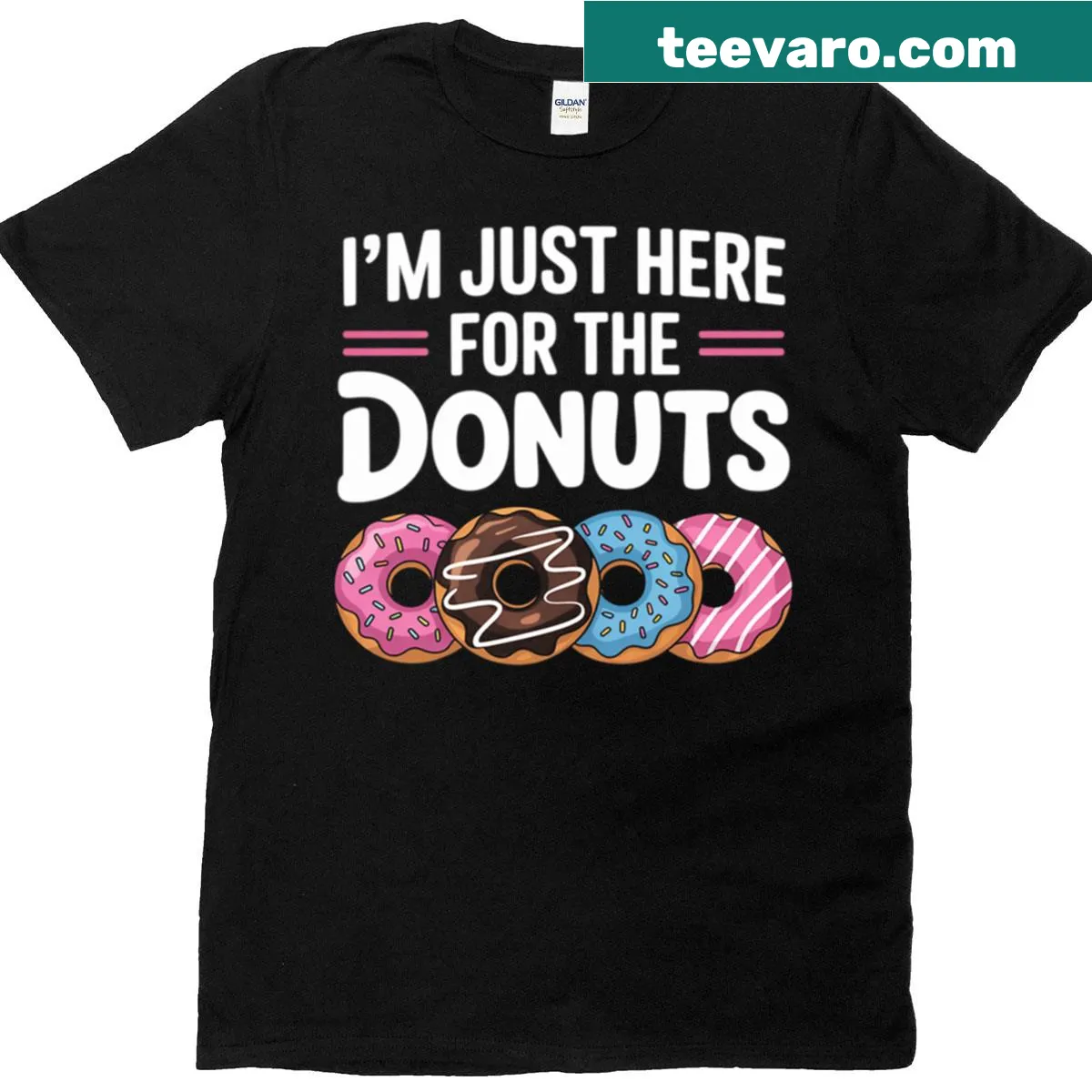 Funny T-shirt with the phrase about donuts for dessert lovers — on a men's t-shirt
