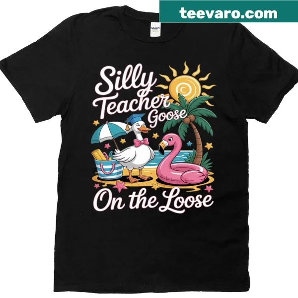 Funny last day of school t-shirt for teachers with goose design