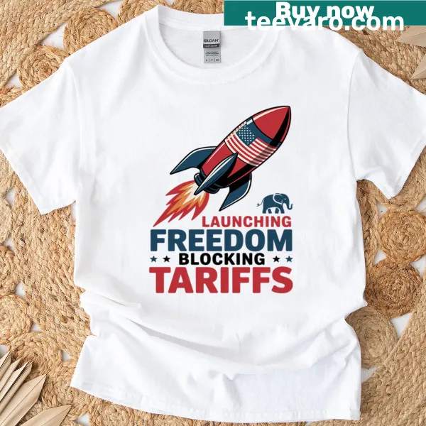 Funny political T-shirt with July 4th theme and humorous text