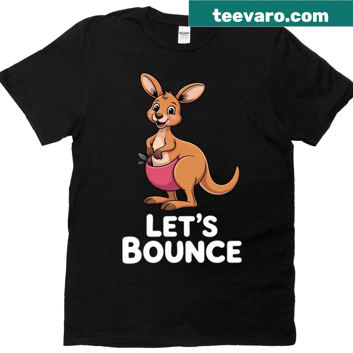 Cute cartoon kangaroo design on a playful T-shirt — on a men's t-shirt
