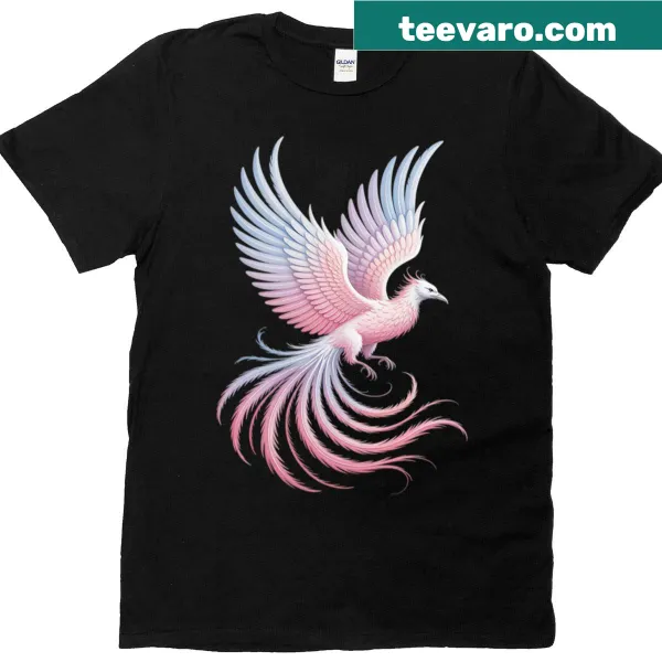 Illustrative T-shirt featuring a transsexual phoenix symbolizing pride
