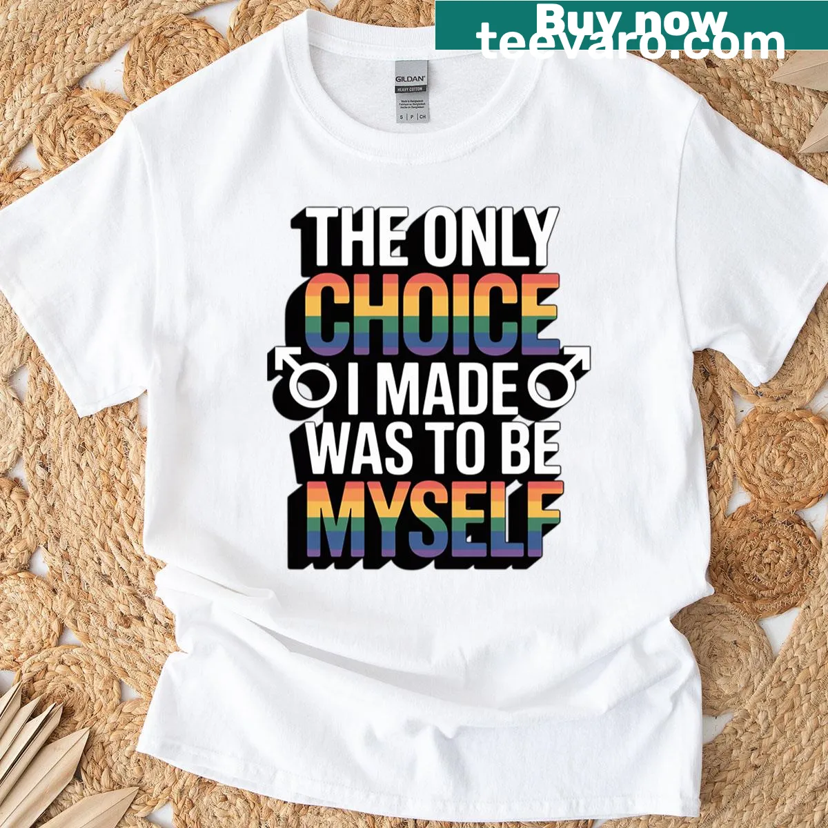 LGBT rights activist t-shirt featuring empowering text — on a men's t-shirt