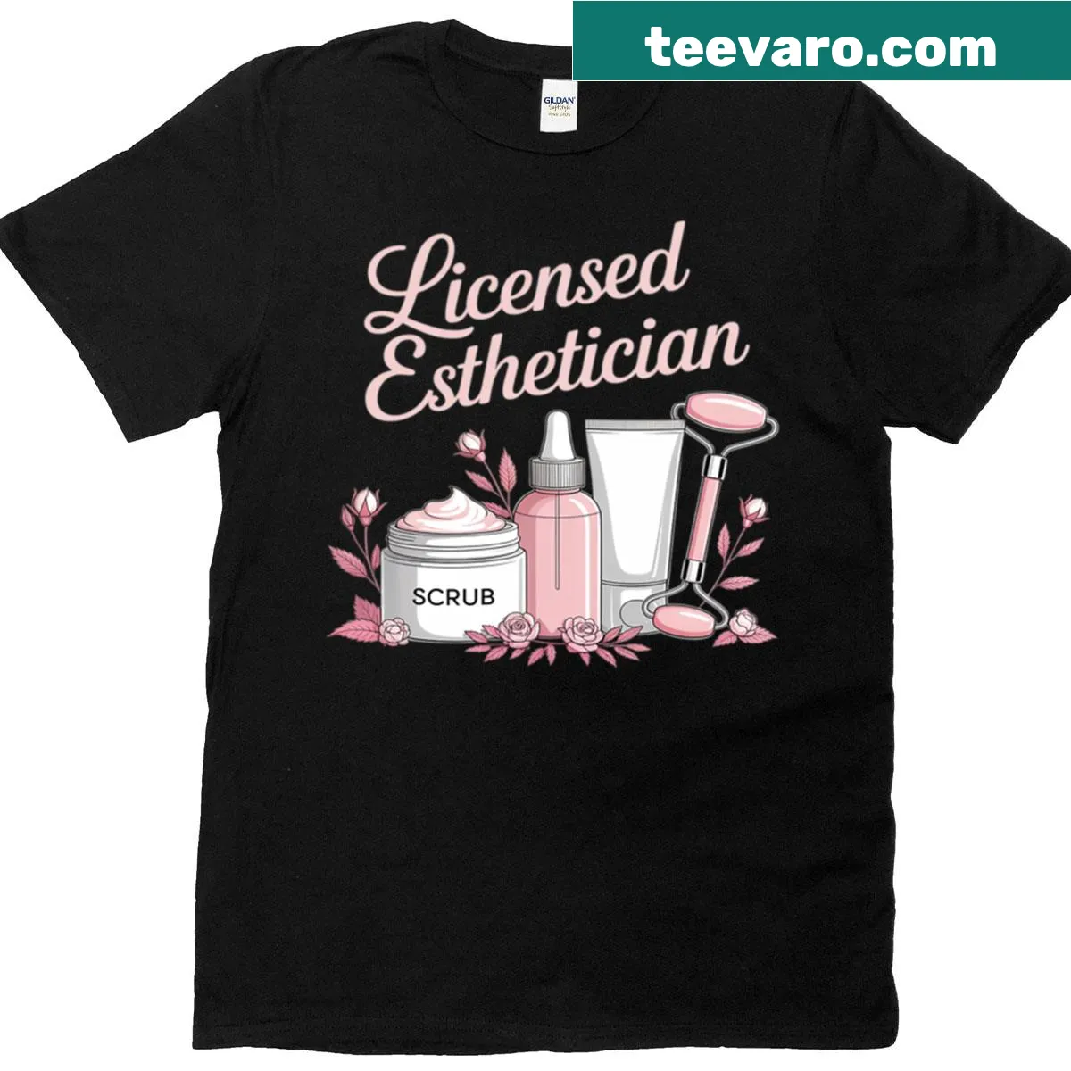 Funny esthetician T-shirt with a playful skincare saying. — on a men's t-shirt
