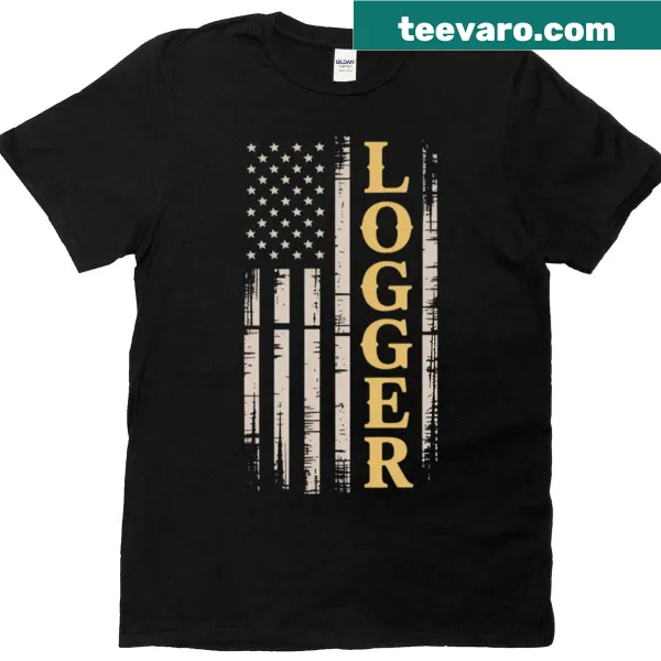 Bold Lumberjack T-shirt with forestry-themed typography.