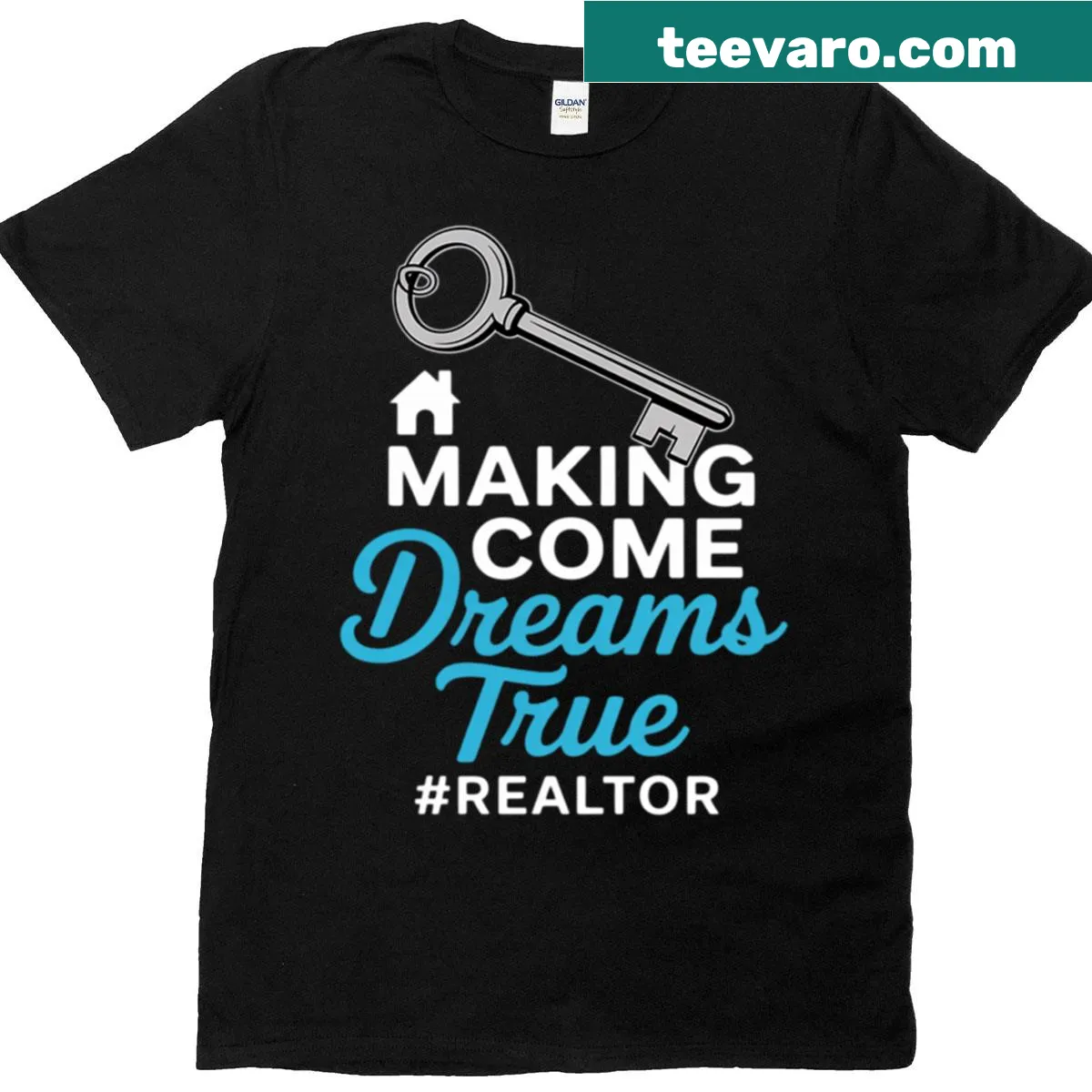 Inspirational shirt for real estate agents with message on dreams — on a men's t-shirt