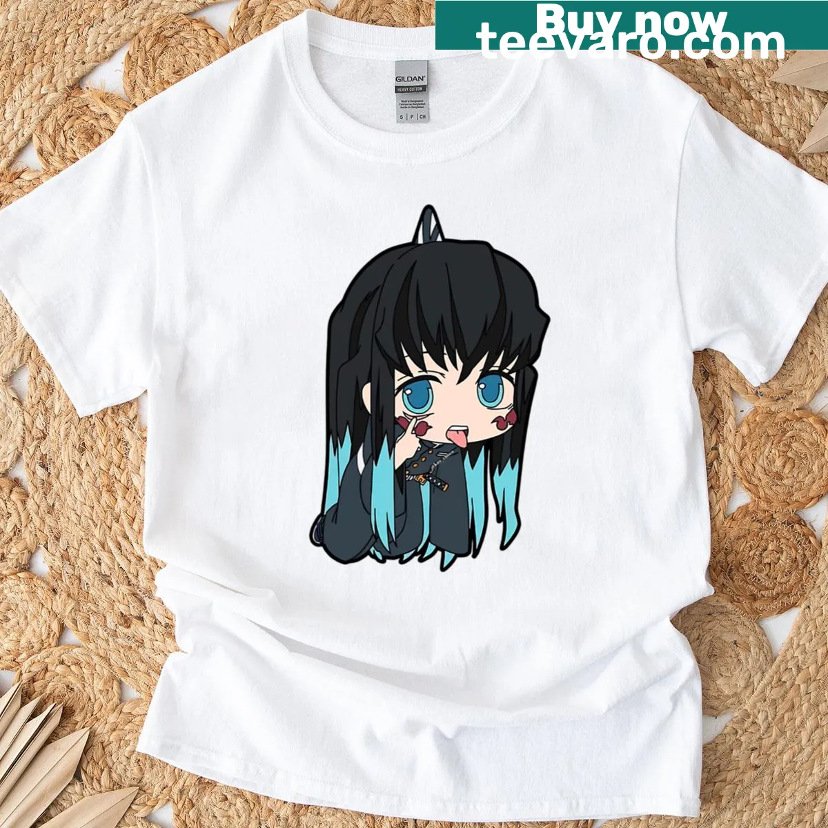 T-shirt with the phrase 'Mini Boy' for kids — on a men's t-shirt