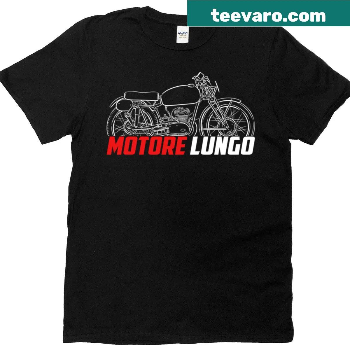 Illustration of Mv Agusta 125 Motore Lungo bike on a T-shirt — on a men's t-shirt