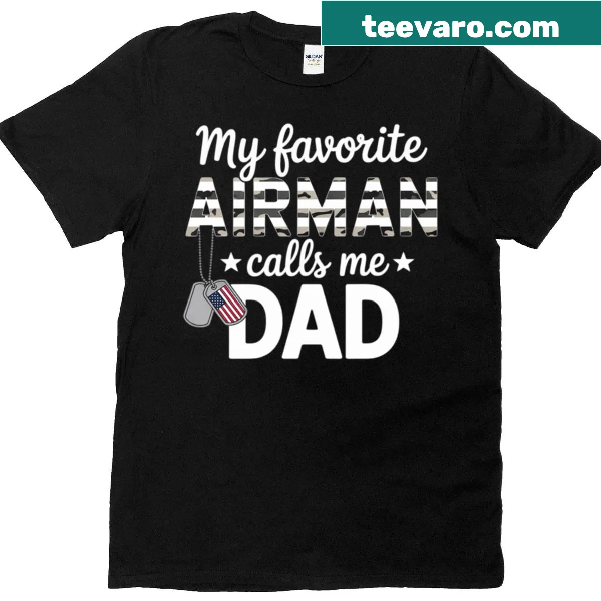 Dad t-shirt for Air Force parent with supportive message — on a men's t-shirt