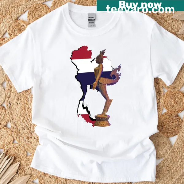 Patriotic t-shirt featuring an artistic Kinnaree design