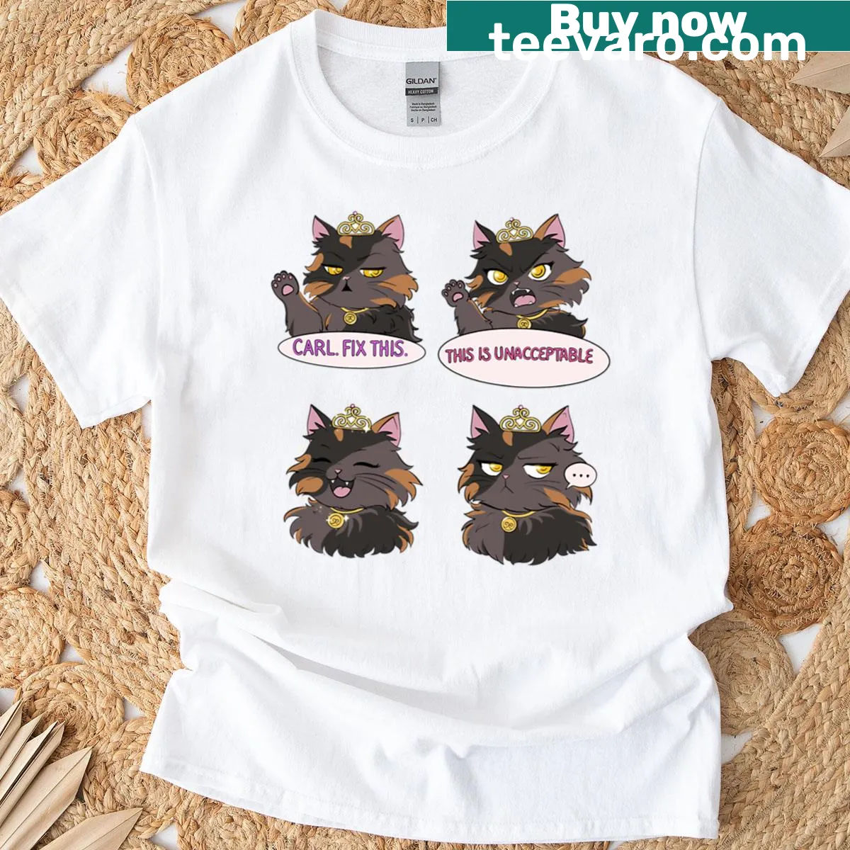 Cartoon T-shirt featuring a princess donut character — on a men's t-shirt