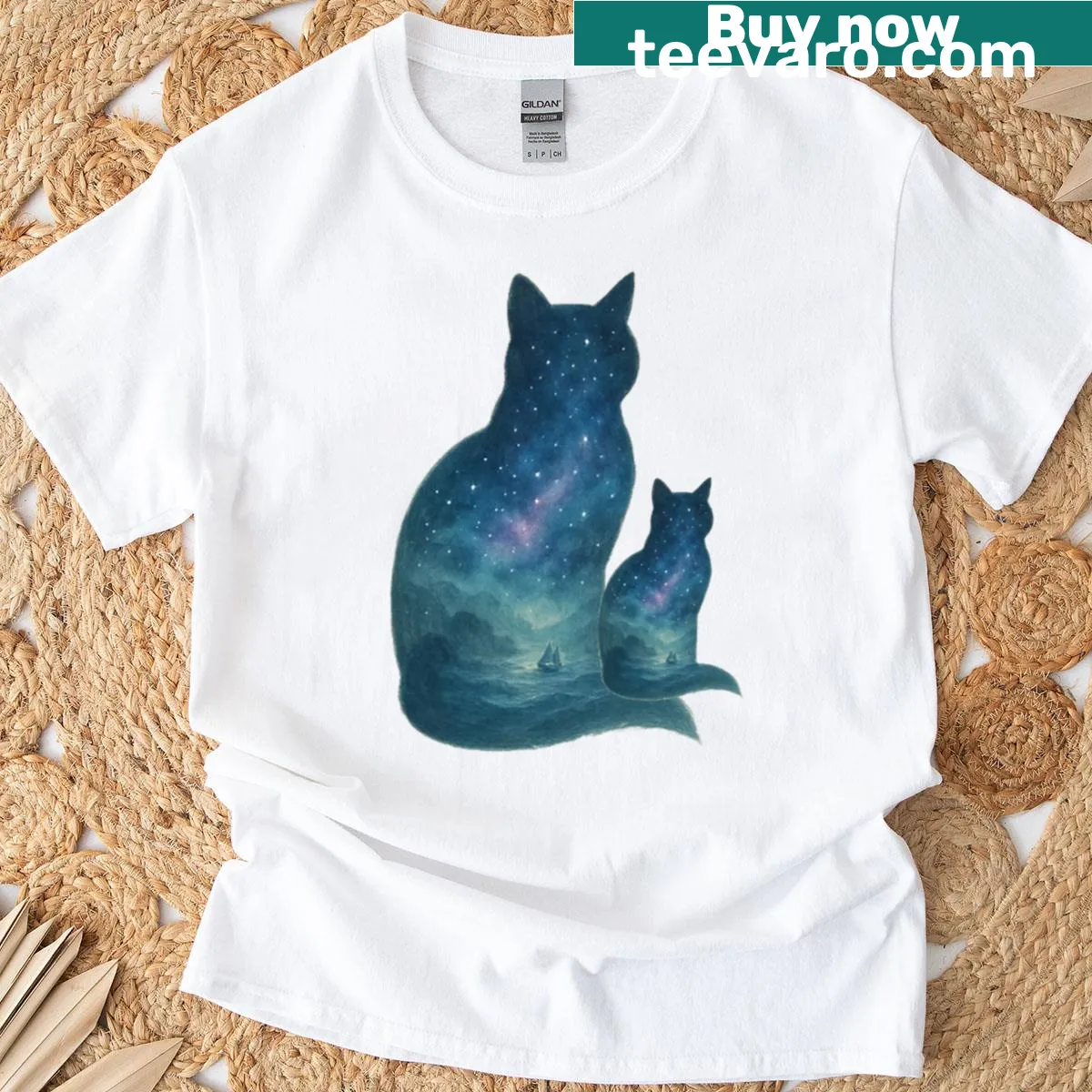 Cute T-shirt with kittens and 'Purrfect Voyagers' text — on a men's t-shirt