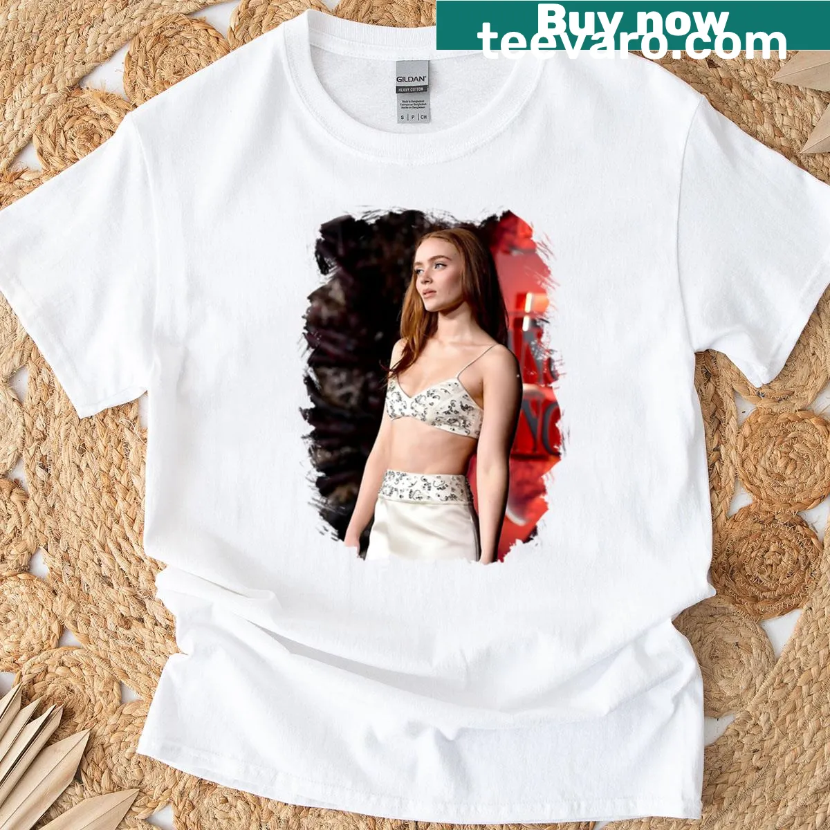 Tribute t-shirt featuring actress Sadie Sink — on a men's t-shirt