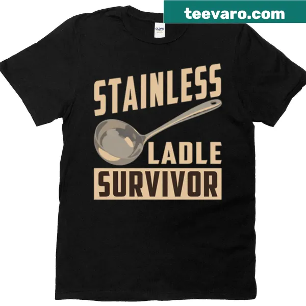 Funny Kitchen Humor T-shirt with stainless ladle graphic