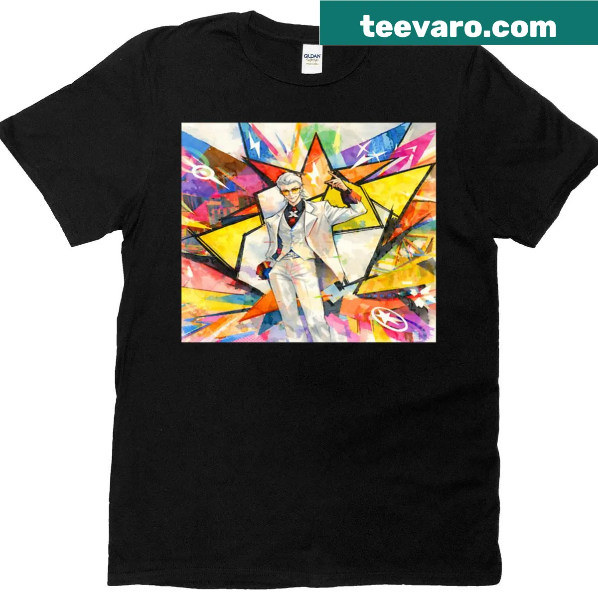 Bold T-shirt featuring a heroic theme and graphics — on a men's t-shirt