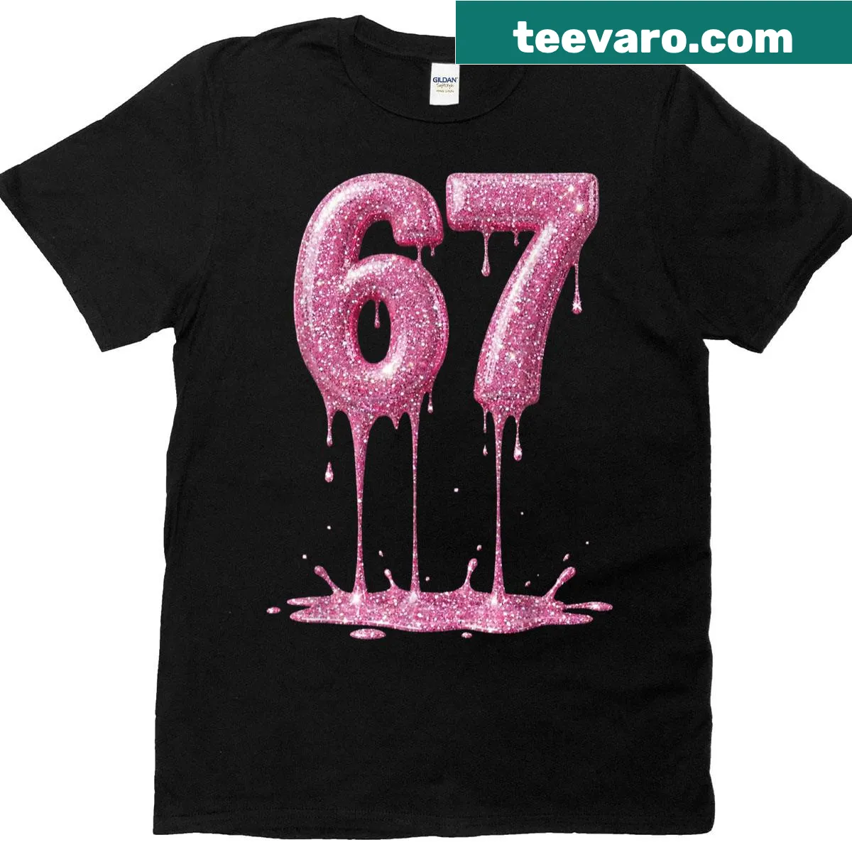 Funny kids t-shirt featuring '67 Dripping Girls' meme graphic for ages 6-7. — on a men's t-shirt