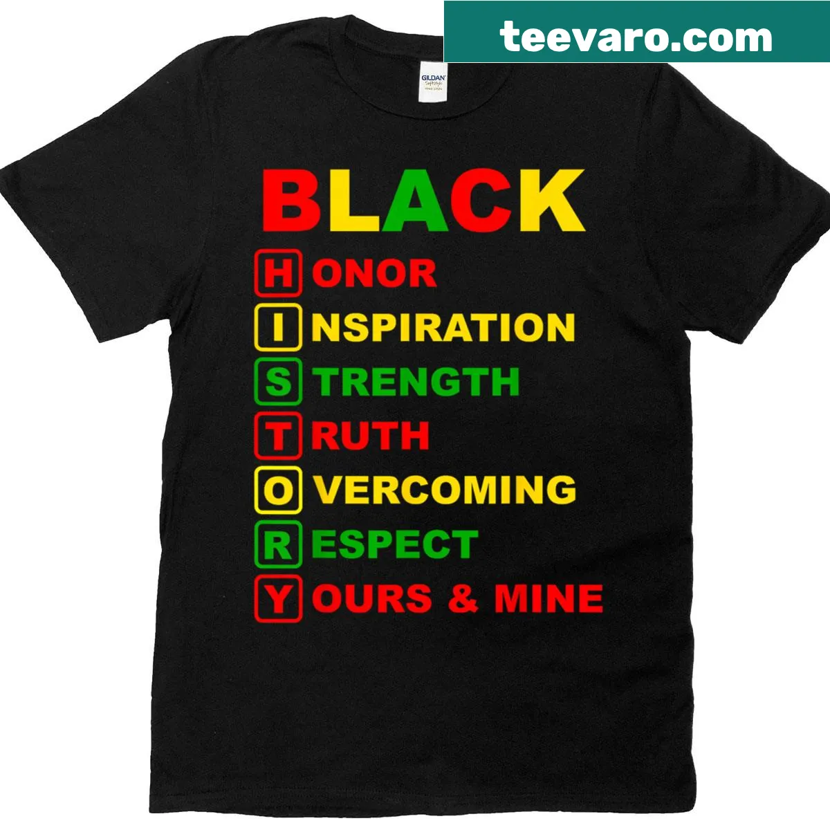 Pride and melanin graphic for Black History Month T-shirt — on a men's t-shirt