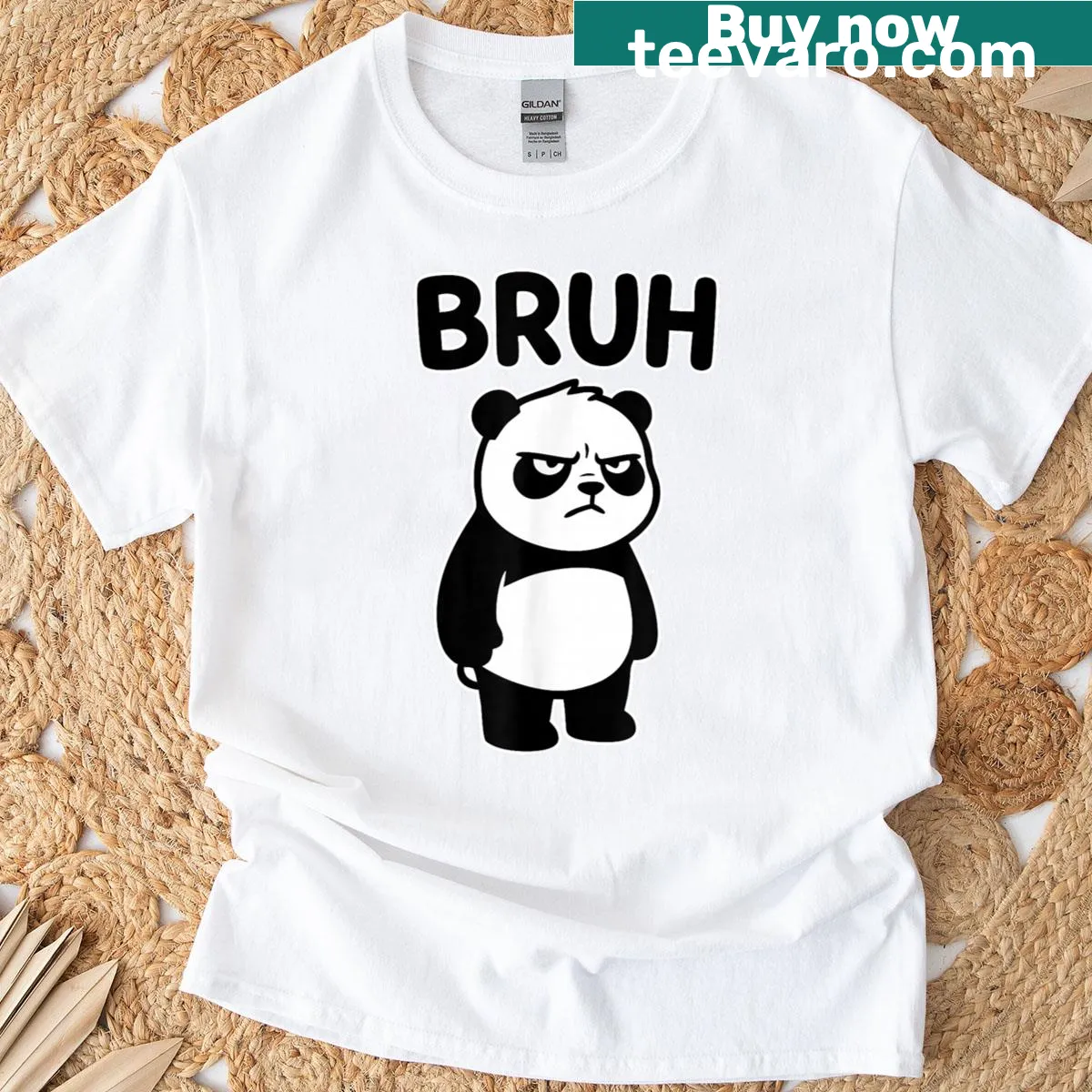 Cute cartoon panda wearing sunglasses on a funny T-shirt — on a men's t-shirt