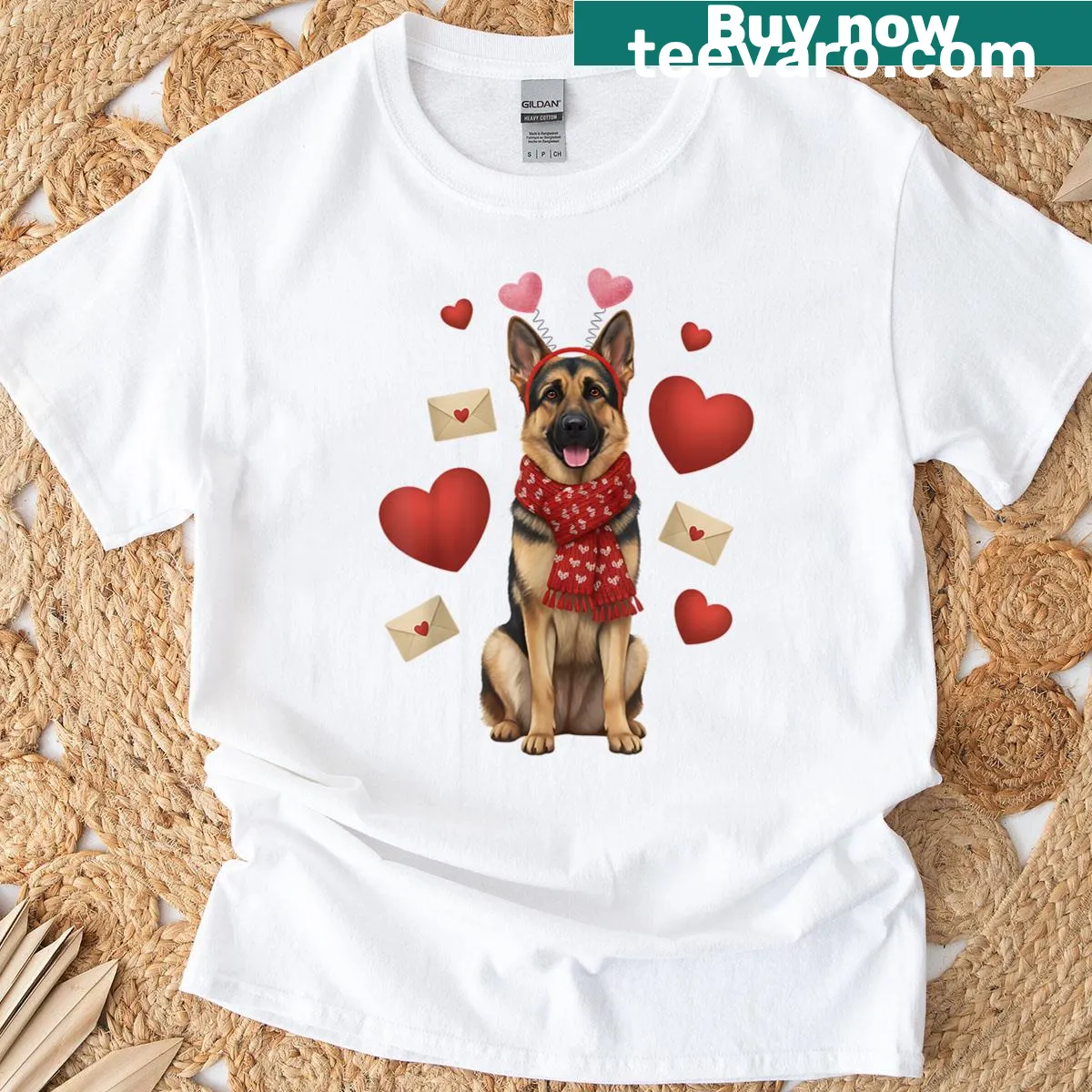 Cute German Shepherd graphic for dog lovers on a t-shirt — on a men's t-shirt
