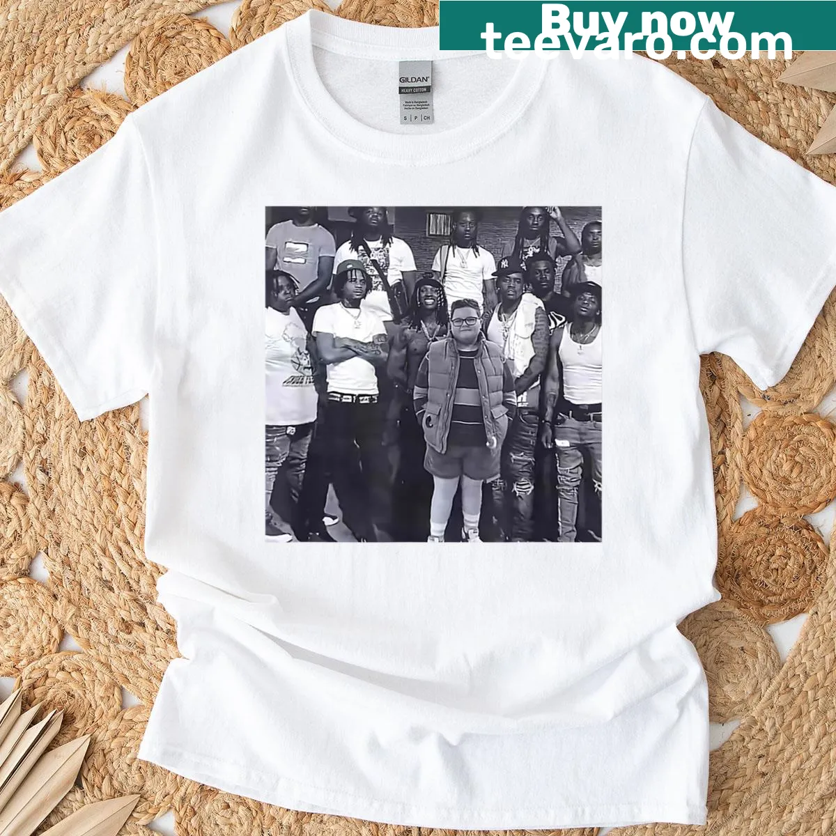 Funny urban meme t-shirt featuring 'Derek In Oblock Cool Kid In Big Crew' — on a men's t-shirt